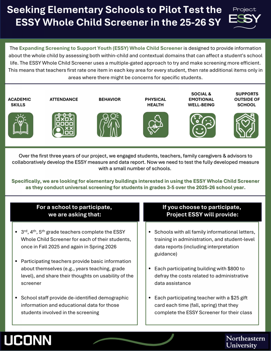 For accessible pdf: https://expanding-school-screening-education.media.uconn.edu/wp-content/uploads/sites/3563/2025/05/ESSY-Pilot-Recruitment-Flyer.pdf